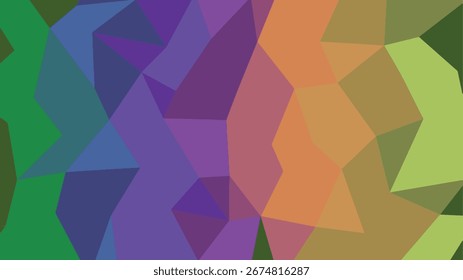 Patrón geométrico Abstractas con un efecto de degradado de color del arco iris utilizando polígonos irregulares. Formato de Vector escalable adecuado para...