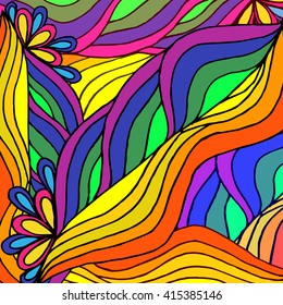 abstract geometric pattern of rainbow lines