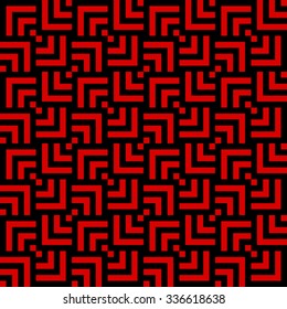 abstract geometric pattern of red and black corners