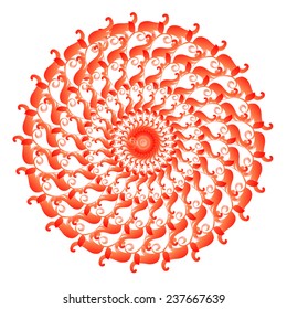 Abstract geometric pattern in red colors,. Vector illustration.