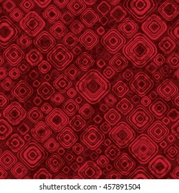 Padrão geométrico abstrato em cores vermelhas. Textura sem costura retrô. Fundo grunge infinito.
