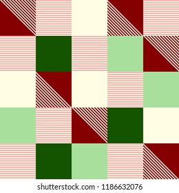 abstract geometric pattern, red with green