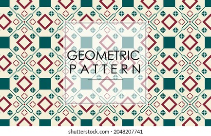 Abstract geometric pattern in red and green colors.