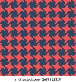 Abstract geometric pattern.  Red and navy blue repeating design.  Modern, stylish, and versatile for backgrounds, textiles, or website design.  Ideal for branding, packaging, or contemporary projects.