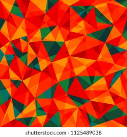 Abstract geometric pattern. Red, orange, blue and yellow triangles background. Vector illustration eps 10.