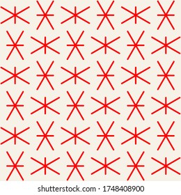Abstract geometric pattern with red stars