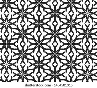 Abstract geometric pattern. Repeat elements. Seamless vector background 10 eps. Black and white wallpaper. For fabric, textile, cover, design, banner.