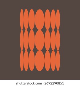  Patrón geométrico Abstractas con Formas ovaladas repetitivas en fondo naranja y gris oscuro