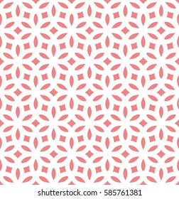 Abstract geometric pattern. Repeating seamless vector background. Pink and white texture. Graphic floral pattern.