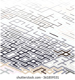 Abstract geometric pattern resembling a maze consisting of rectangles of different sizes
