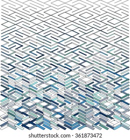 Abstract geometric pattern resembling a maze consisting of rectangles of different sizes