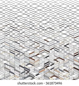 Abstract geometric pattern resembling a maze consisting of rectangles of different sizes