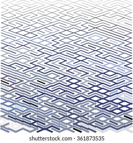 Abstract geometric pattern resembling a maze consisting of rectangles of different sizes