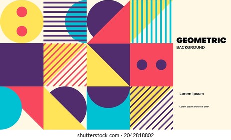 patrón geométrico abstracto con color retro.vector de diseño abstracto