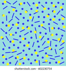 Abstract geometric pattern in retro memphis style. Vector background in trendy retro 80s, 90s. Trendy memphis style patterns 80's-90's styles for retro design, textile, poster, print, card, invitation