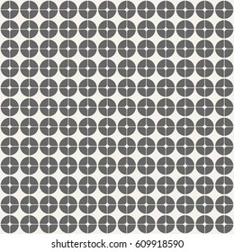 Abstract geometric pattern in retro style. Modern stylish circle texture. Circles, divided into four parts. Fashion style, trendy fabric, template, layout for design. Vector background.