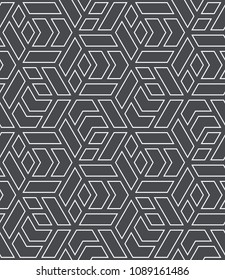Abstract geometric pattern with rhombs and chevrons. Seamless linear rapport. Stylish fractal texture. Vector pattern to fill the background, laser engraving and cutting.

