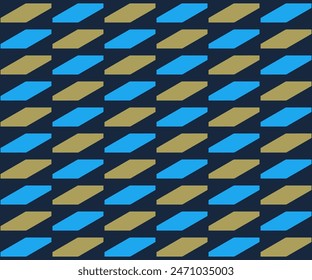 Abstract geometric pattern rhombus shape background mosaic texture. Elegant geometrical motif blue, green colors palette. Modern fashion fabric design textile swatch allover print block vector graphic