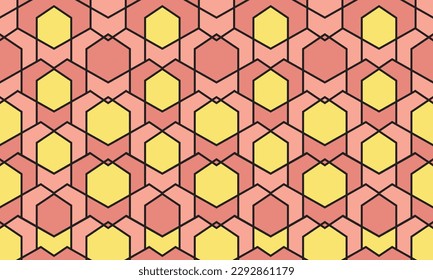 Abstract geometric pattern with rhombuses lines colorful texture seamless vector background