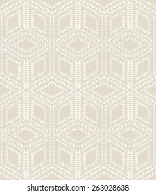Abstract geometric pattern with rhombuses and points. Repeating seamless vector background
