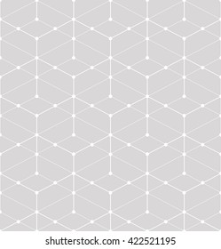 Abstract geometric pattern with rhombuses, points. Repeating seamless vector background. Gray and white texture.