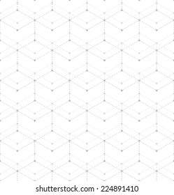 Abstract Geometric Pattern With Rhombuses. Repeating Seamless Vector Background. Gray And White Texture.