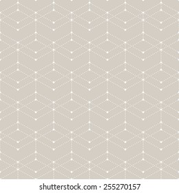 Abstract geometric pattern with rhombuses. Repeating seamless vector background. Beige and white texture.