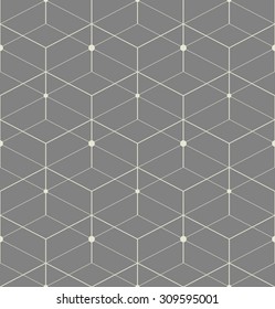 Abstract Geometric Pattern With Rhombuses. Repeating Seamless Vector Background. Dark Texture