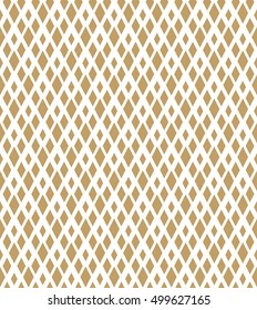 Abstract geometric pattern with rhombuses. Repeating seamless vector background. Gold and white texture. Graphic modern pattern.