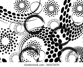abstract geometric pattern with rings of points