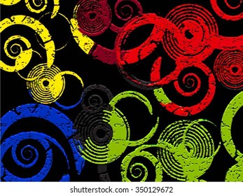 abstract geometric pattern with rings of points