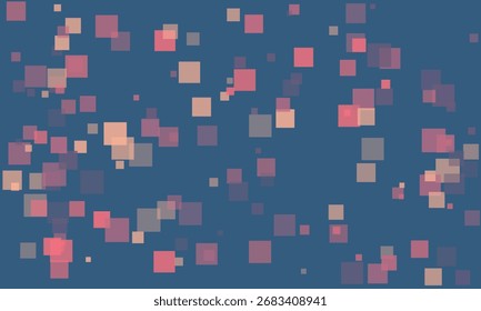 Abstract Geometric Pattern of Scattered Squares in Subtle Tones
