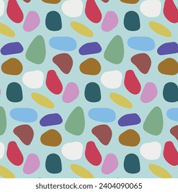 Abstract geometric pattern with sea stones. Sea colorful pebbles. Vector.