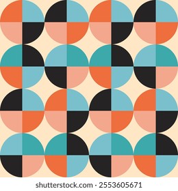 Abstract. Geometric pattern seamless colorful background. Vector.