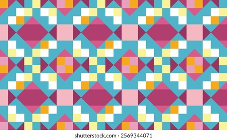 Abstract geometric pattern seamless colorful square background