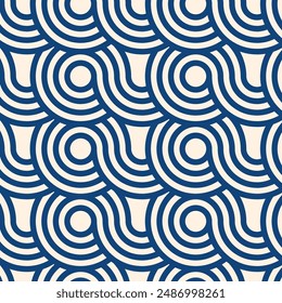 Abstract. Geometric pattern seamless curve geometric background. Vector.