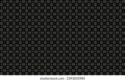 Abstract geometric pattern seamless with diamond n flower-like in light brown n gray on black background,vector illustration.For masculine male shirts lady dress print fabric textile cover decoration