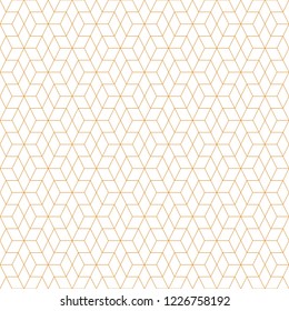Abstract geometric pattern seamless with gold luxury line and white background.