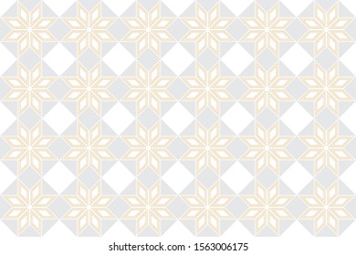 Abstract geometric pattern seamless with gold luxury lines on white and gray background.