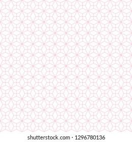 Abstract geometric pattern seamless with pink line and white background.
