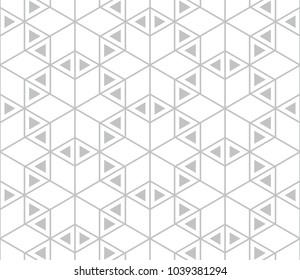 Abstract geometric pattern. A seamless vector background. White and grey ornament. Graphic modern pattern. Simple lattice graphic design.