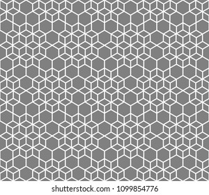 Abstract geometric pattern. A seamless vector background. White and grey ornament. Graphic modern pattern. Simple lattice graphic design.