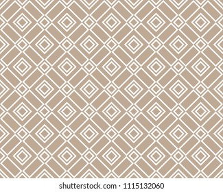 Abstract geometric pattern. A seamless vector background. White and beige ornament. Graphic modern pattern. Simple lattice graphic design