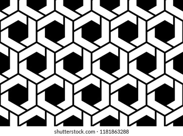 Abstract geometric pattern. A seamless vector background. White and black ornament. Graphic modern pattern. Simple lattice graphic design