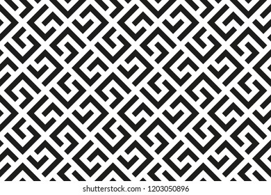 Abstract geometric pattern. A seamless vector background. White and black ornament. Graphic modern pattern. Simple lattice graphic design