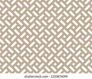 Abstract geometric pattern. A seamless vector background. White and beige ornament. Graphic modern pattern. Simple lattice graphic design