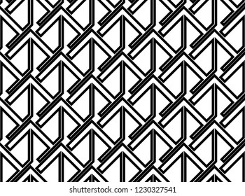 Abstract geometric pattern. A seamless vector background. White and black ornament. Graphic modern pattern. Simple lattice graphic design