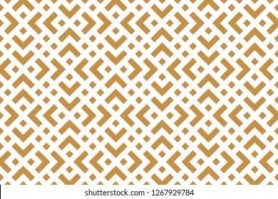 Abstract geometric pattern. A seamless vector background. White and gold ornament. Graphic modern pattern. Simple lattice graphic design