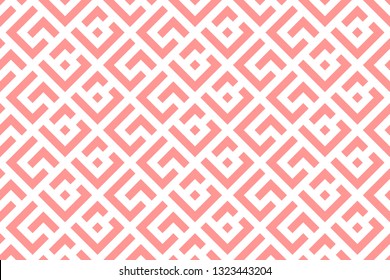 Abstract geometric pattern. A seamless vector background. White and pink ornament. Graphic modern pattern. Simple lattice graphic design