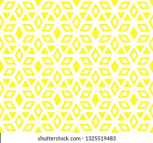 Abstract geometric pattern. A seamless vector background. White and yellow ornament. Graphic modern pattern. Simple lattice graphic design
